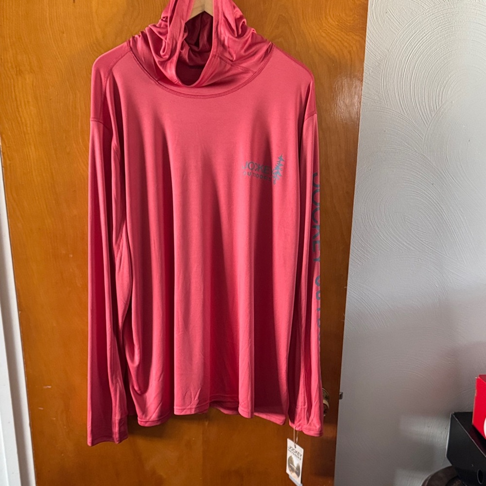 Jockey Sun Hoodie Mens 3XL Thumb Holes Pink